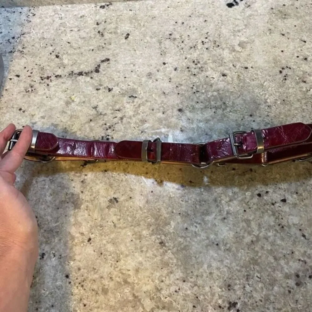 Women’s to the Max maroon multi buckle unique‎ belt 32 inches